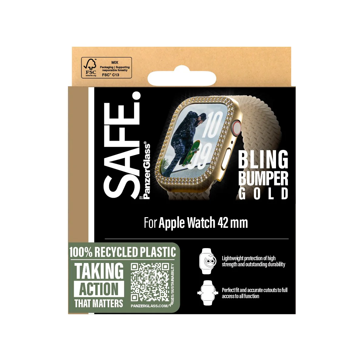 SAFE. by PanzerGlass® Bling Bumper Gold Apple Watch Series 11 | 10 | 42mm - Image 3