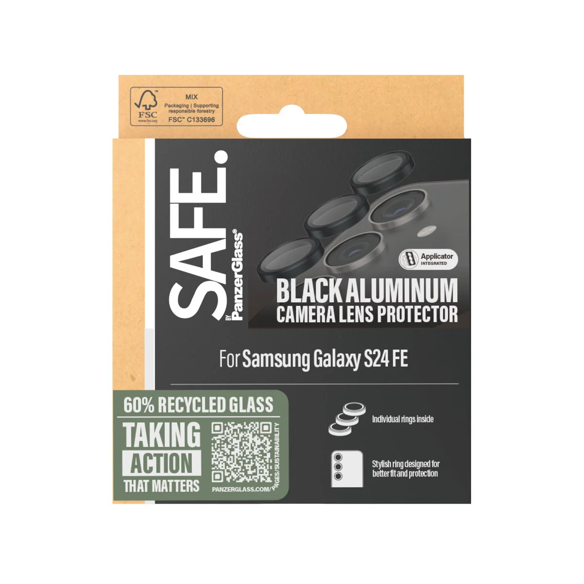 SAFE. by PanzerGlassÂź Camera Lens Protector Black Samsung Galaxy S24 FE - Image 3
