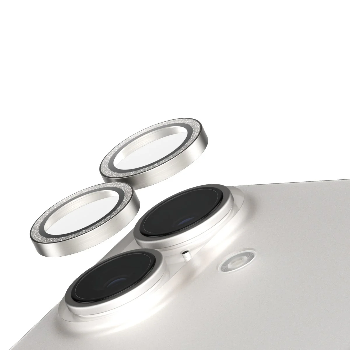 SAFE. by PanzerGlass® Camera Lens Protector Glitter Silver iPhone 16 | 16 Plus