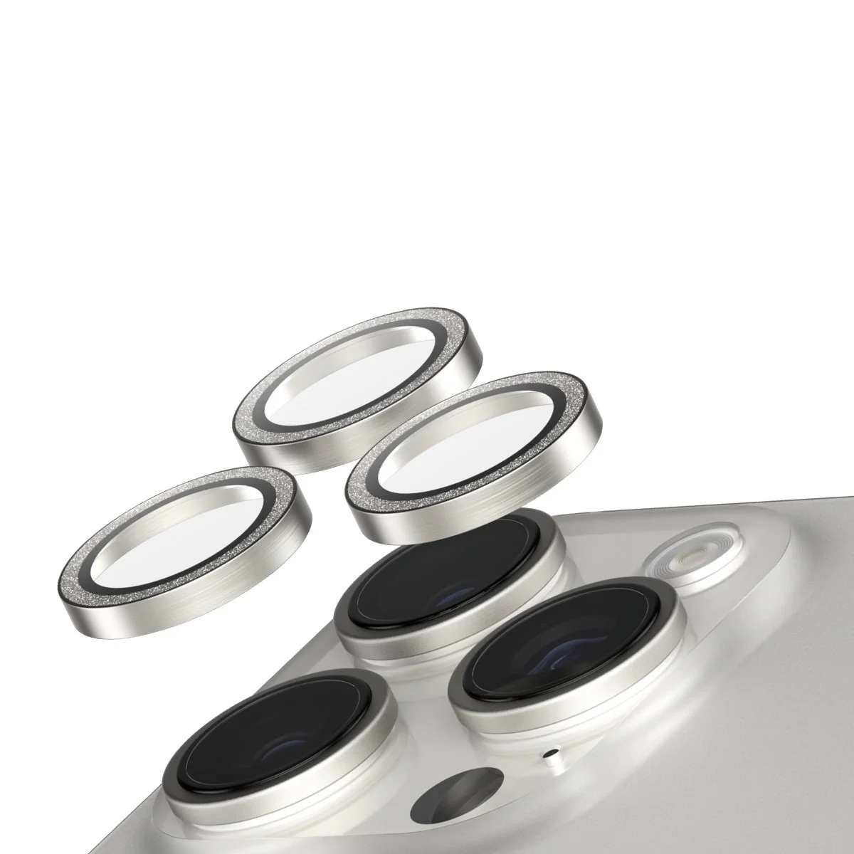SAFE. by PanzerGlass® Camera Lens Protector Glitter Silver iPhone 16 Pro | 16 Pro Max