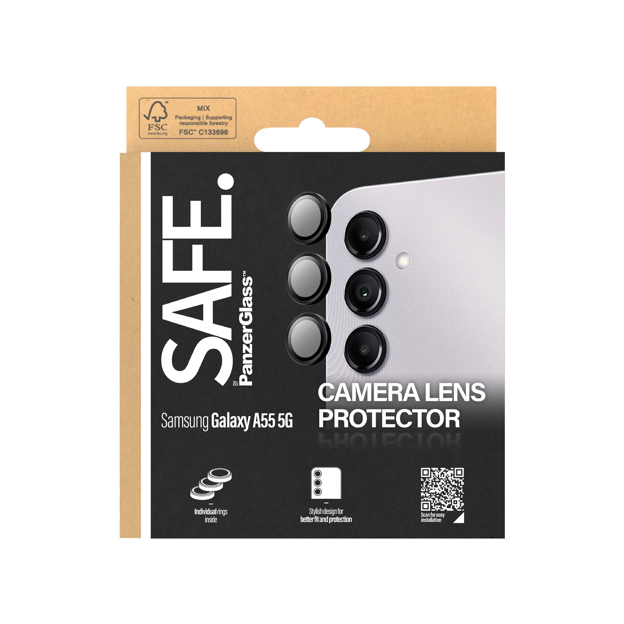 SAFE. by PanzerGlass® Camera Lens Protector Black Samsung Galaxy A55 5G - Image 3