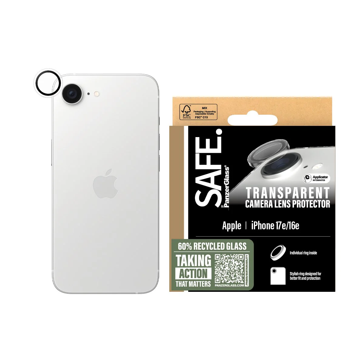 SAFE. by PanzerGlass® Camera Lens Protector Transparent iPhone 17e | 16e - Image 2
