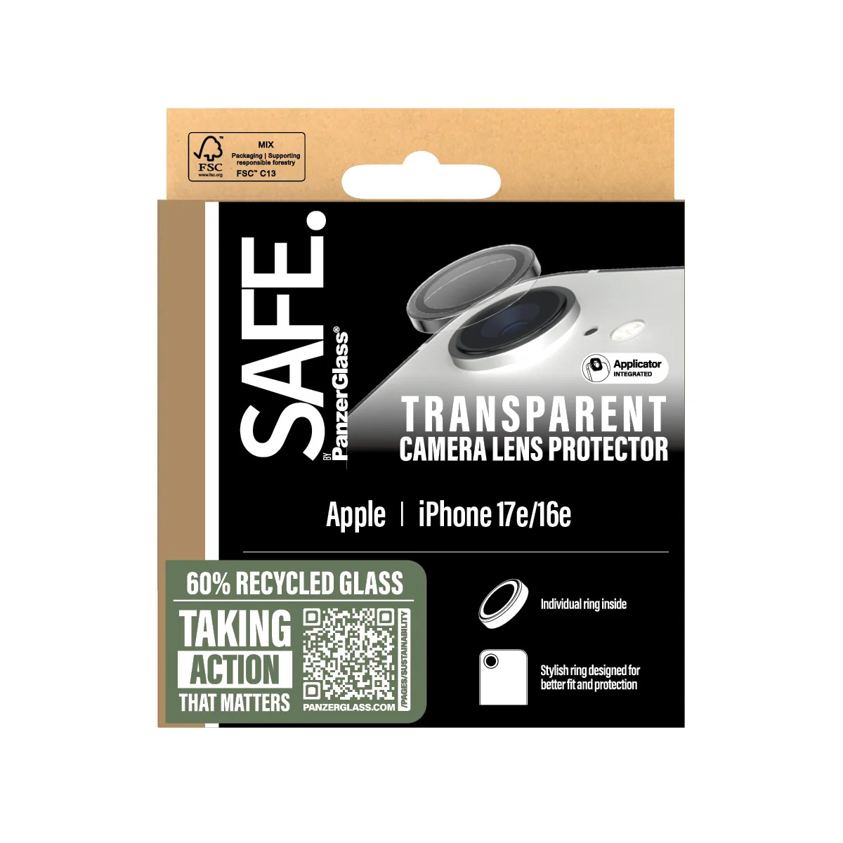 SAFE. by PanzerGlass® Camera Lens Protector Transparent iPhone 17e | 16e - Image 3