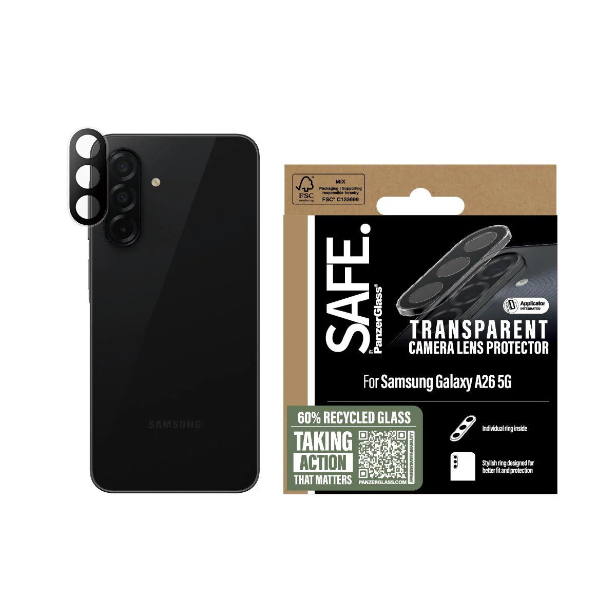 SAFE. by PanzerGlass® Camera Lens Protector Transparent Samsung Galaxy A26 5G - Image 2