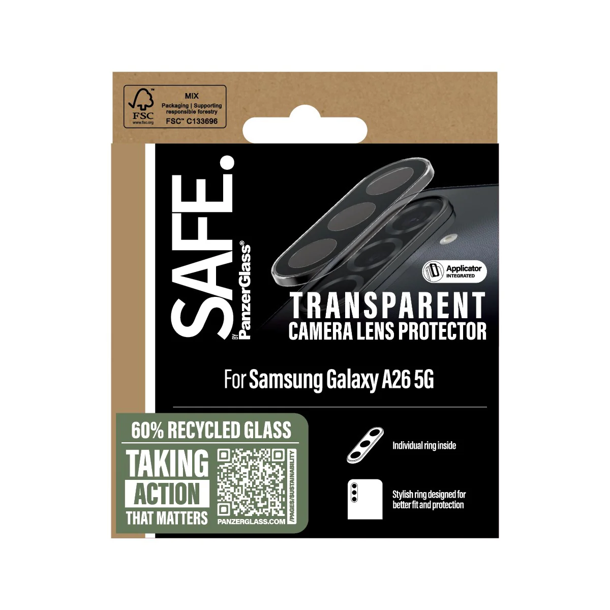 SAFE. by PanzerGlass® Camera Lens Protector Transparent Samsung Galaxy A26 5G - Image 3