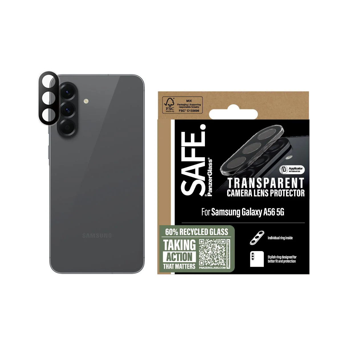 SAFE. by PanzerGlass® Camera Lens Protector Transparent Samsung Galaxy A56 5G - Image 2