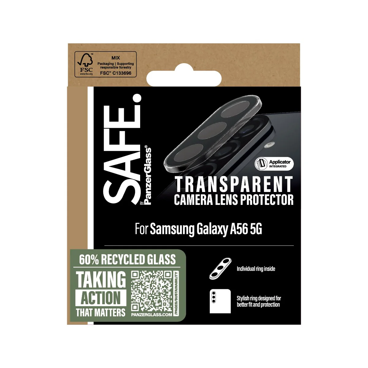 SAFE. by PanzerGlass® Camera Lens Protector Transparent Samsung Galaxy A56 5G - Image 3