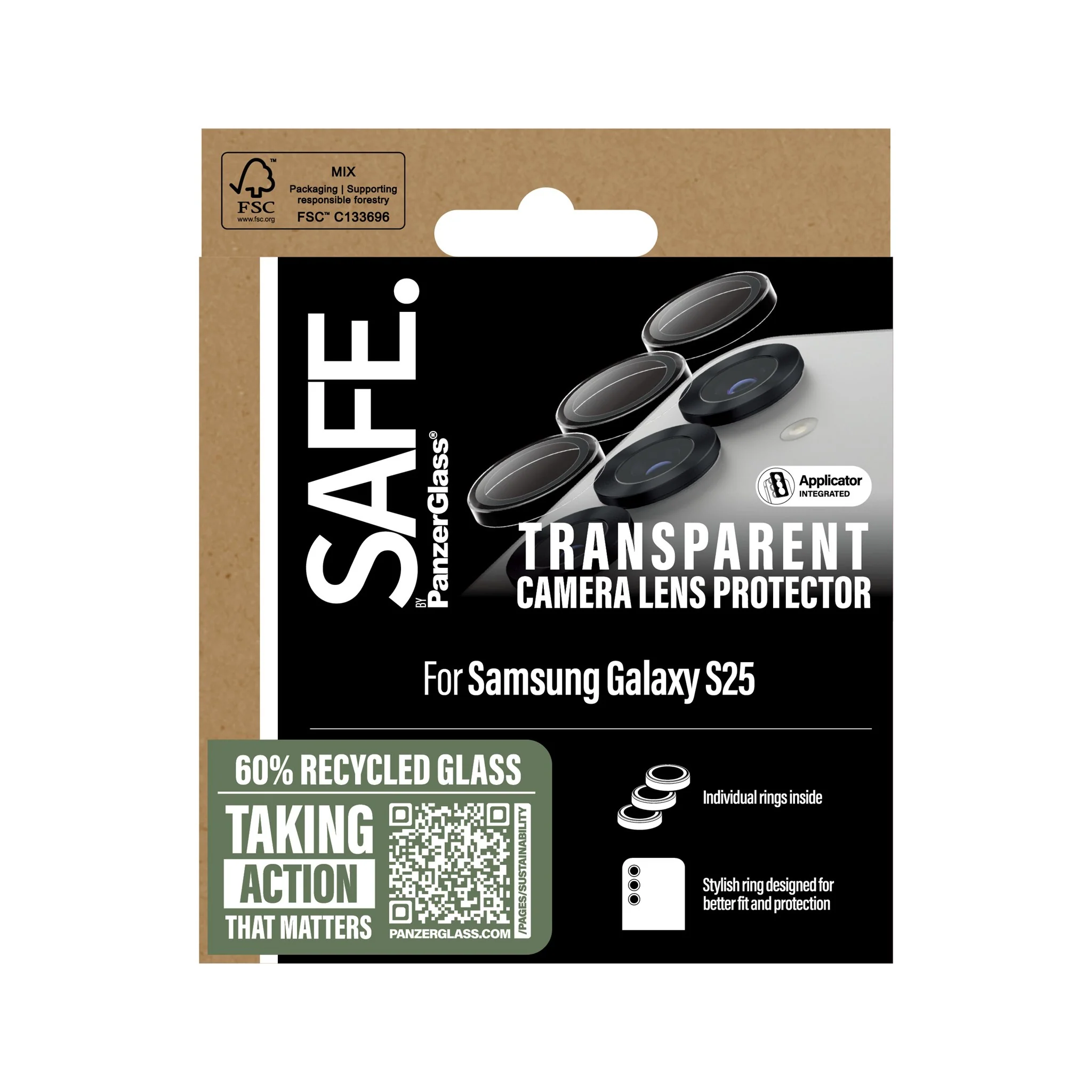 SAFE. by PanzerGlass® Camera Lens Protector Transparent Samsung Galaxy S25 - Image 3