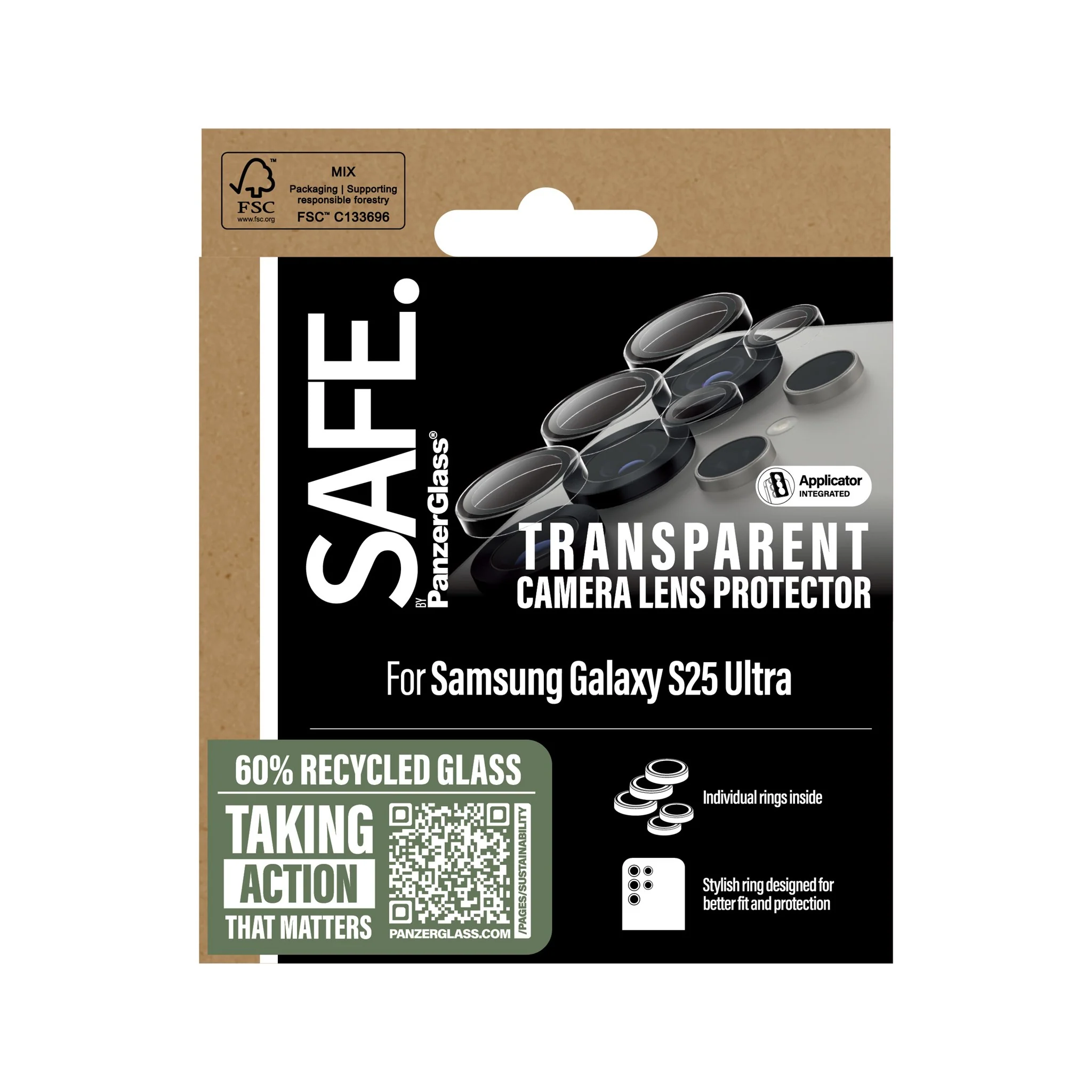 SAFE. by PanzerGlassÂź Camera Lens Protector Transparent Samsung Galaxy S25 Ultra - Image 3