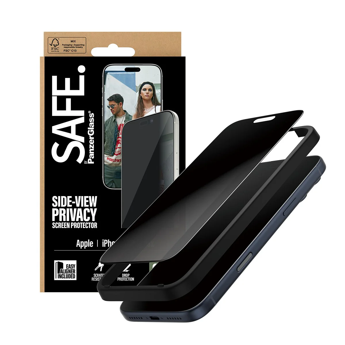 SAFE. by PanzerGlassĀ® 2-Way Privacy Screen Protector iPhone 17 Pro Max | Ultra-Wide Fit w. EasyAligner - Image 6