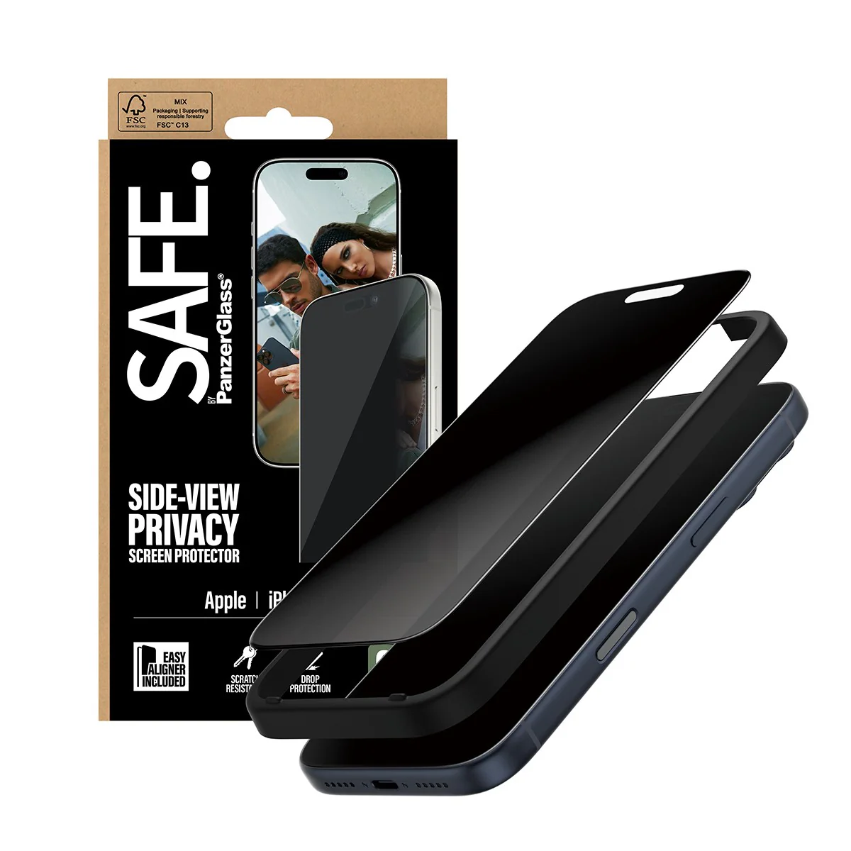 SAFE. by PanzerGlassĀ® 2-Way Privacy Screen Protector iPhone 17 Pro | Ultra-Wide Fit w. EasyAligner - Image 6