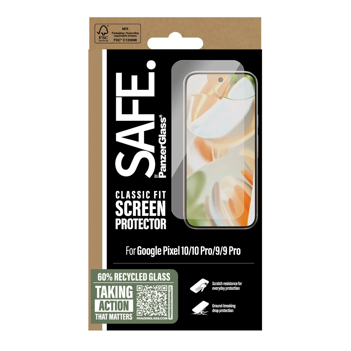 SAFE. by PanzerGlass® Screen Protector Google Pixel 10 | 10 Pro | 9 | 9 Pro | Classic Fit - Image 3
