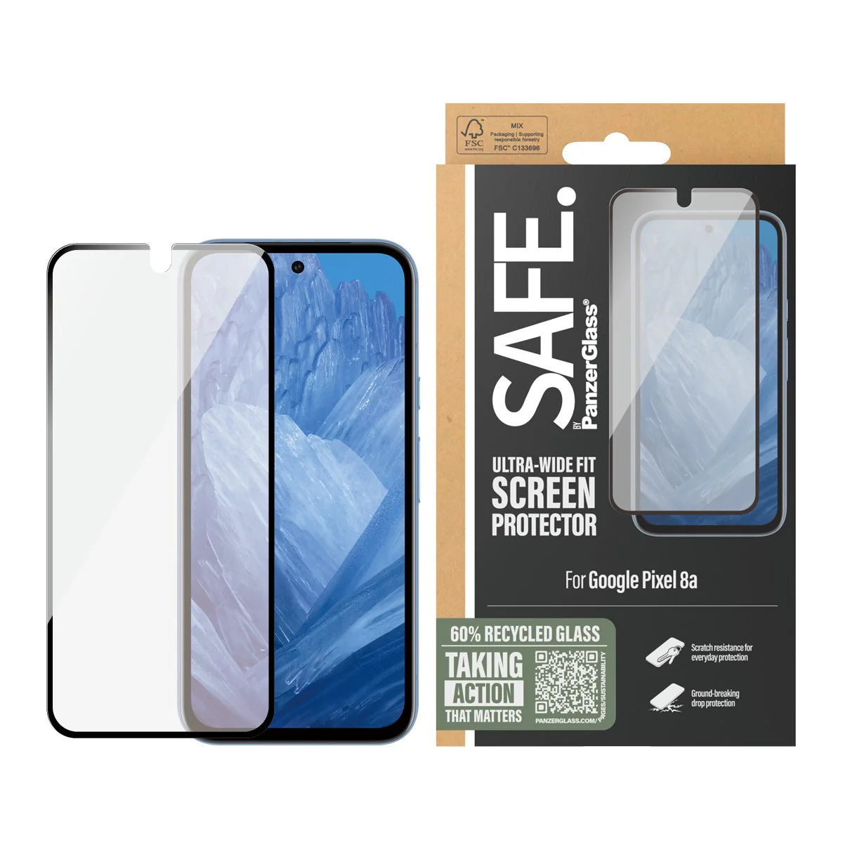 SAFE. by PanzerGlass® Screen Protector Google Pixel 8a | Ultra-Wide Fit - Image 2