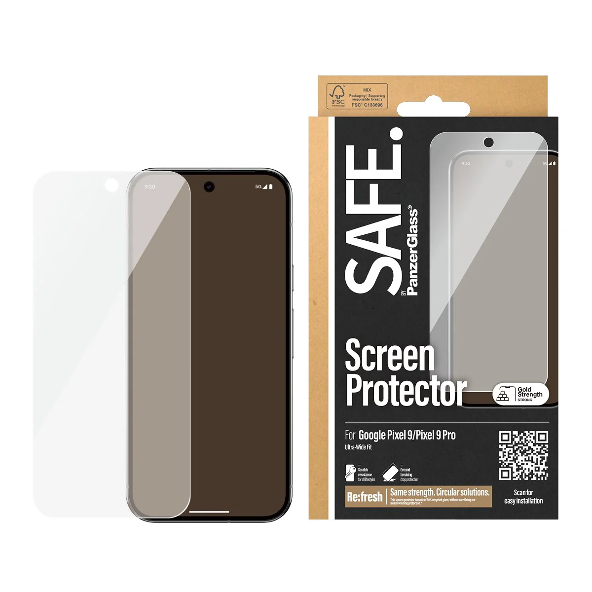 SAFE. by PanzerGlass® Screen Protector Google Pixel 9 5G | 9 Pro 5G | Ultra-Wide Fit - Image 2