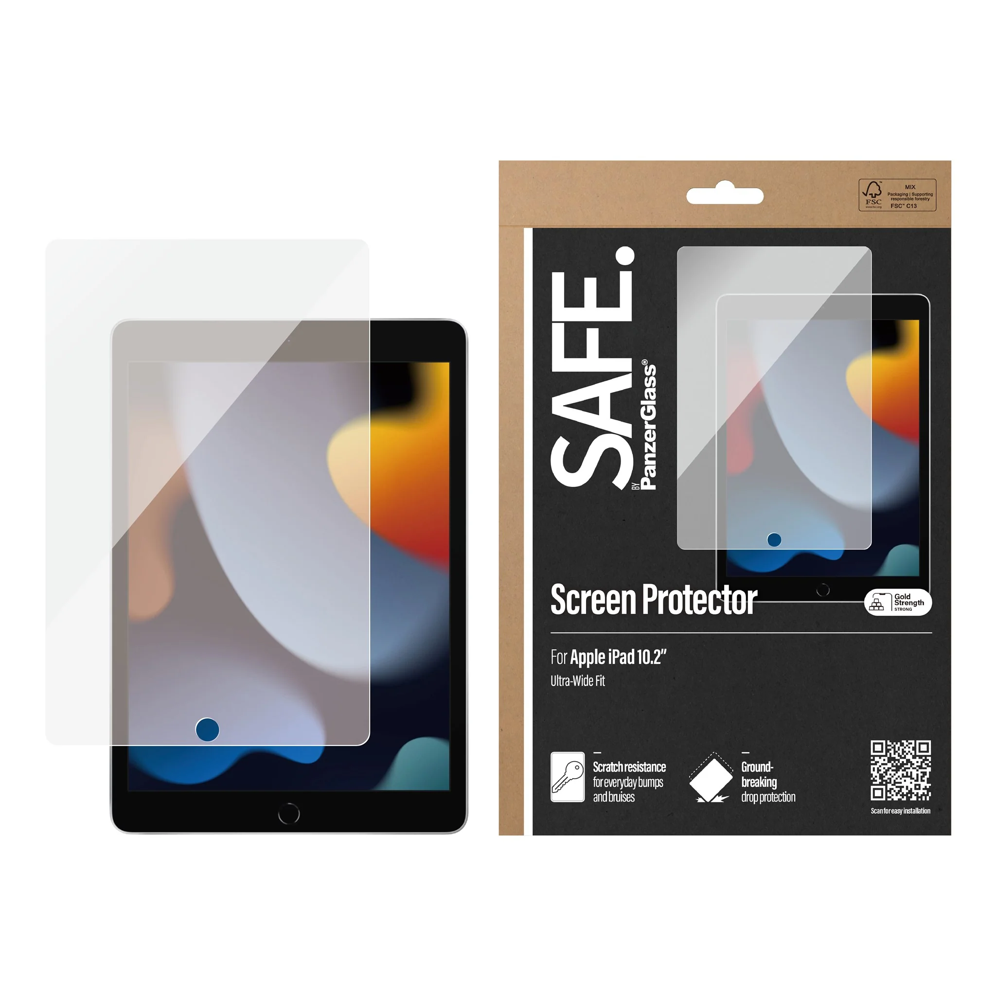 SAFE. by PanzerGlass® Screen Protector iPad 10.2'' (2019-2021) | Ultra-Wide Fit - Image 2