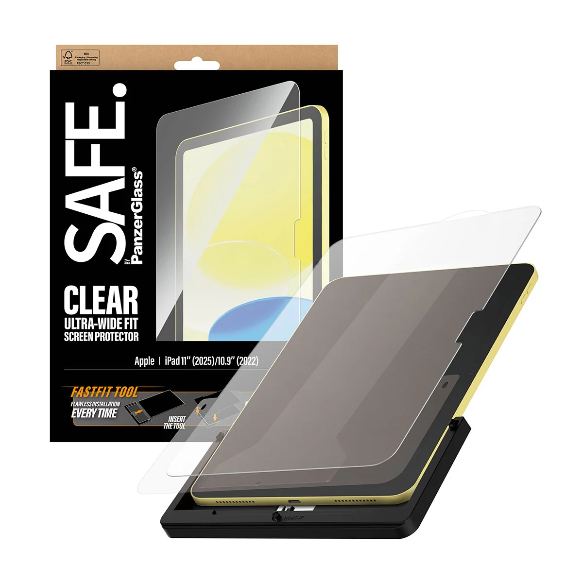 SAFE. by PanzerGlass® Screen Protector iPad 11" (2025) | 10.9" (2022) | Ultra-Wide Fit w. Fastfit tool - Image 5