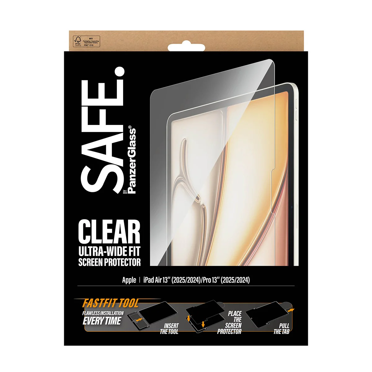 SAFE. by PanzerGlass® Screen Protector iPad Air 13" (2024-2026) | Pro 13" (2024-2025) | Ultra-Wide Fit w. Fastfit tool - Image 3