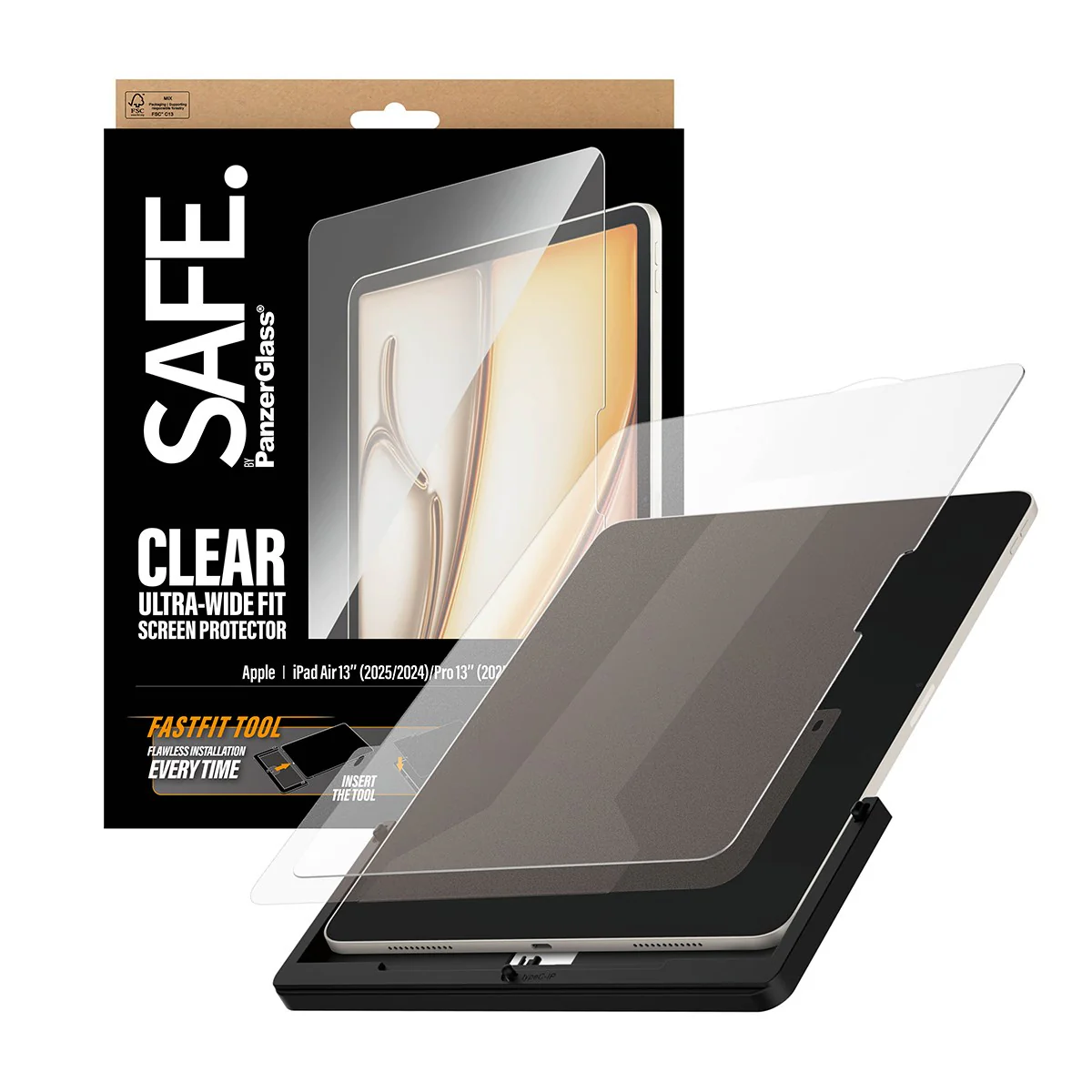 SAFE. by PanzerGlass® Screen Protector iPad Air 13" (2024-2026) | Pro 13" (2024-2025) | Ultra-Wide Fit w. Fastfit tool - Image 5