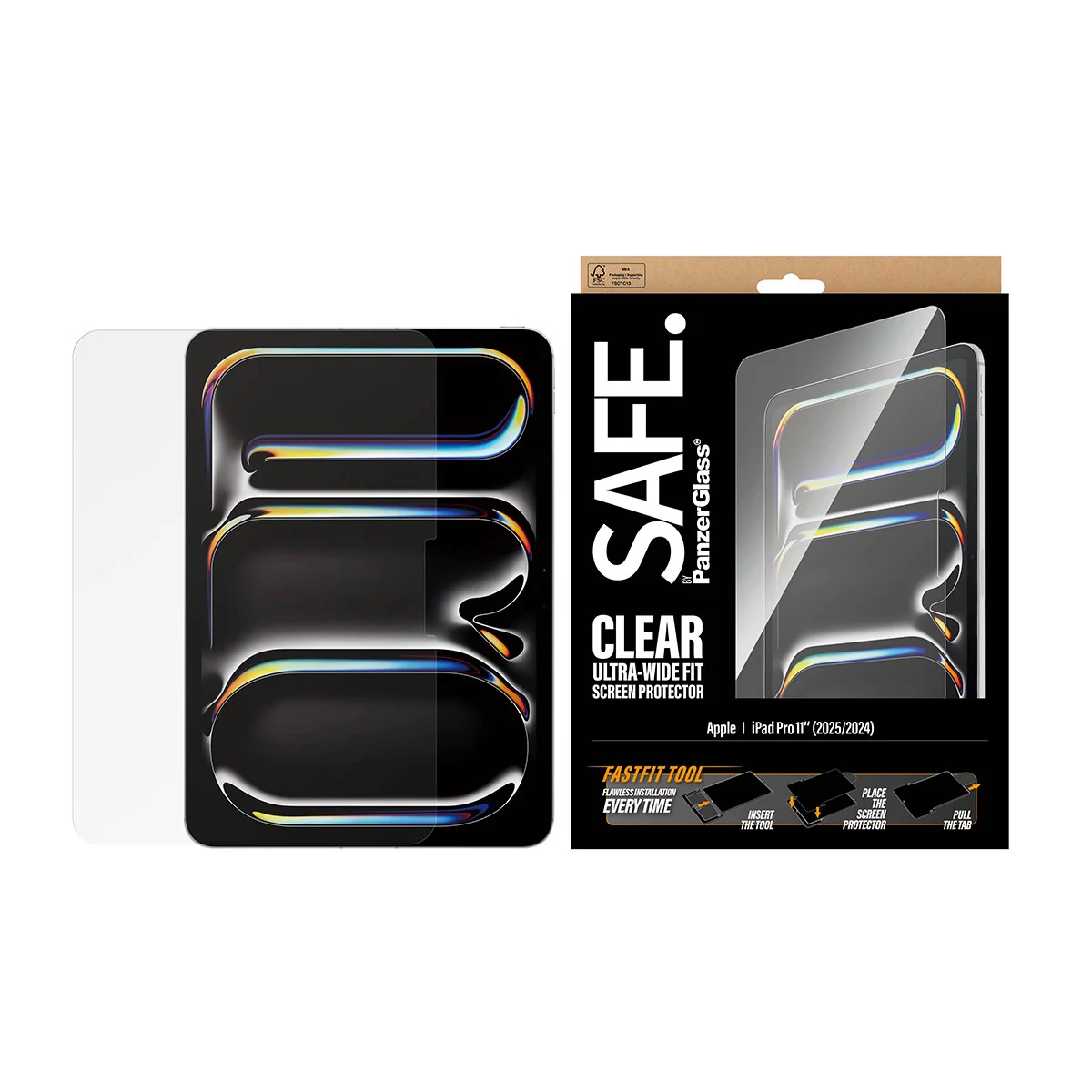 SAFE. by PanzerGlass® Screen Protector iPad Pro 11" (2024-2025) | Ultra-Wide Fit w. Fastfit tool - Image 2