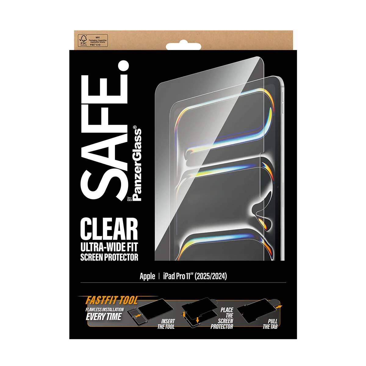 SAFE. by PanzerGlass® Screen Protector iPad Pro 11" (2024-2025) | Ultra-Wide Fit w. Fastfit tool - Image 3