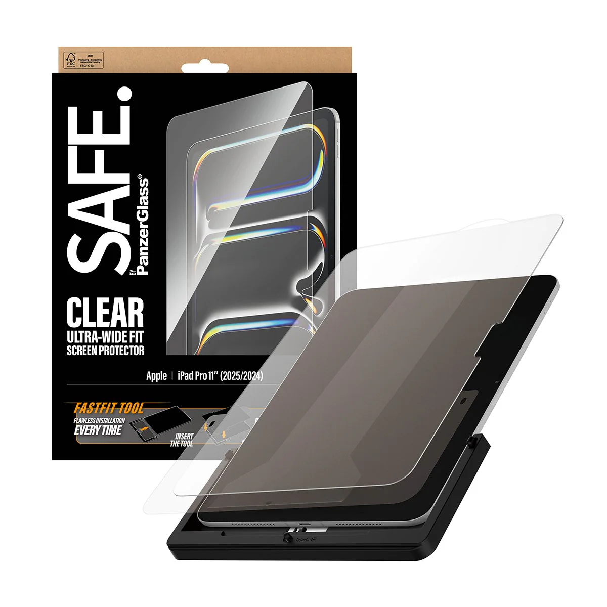 SAFE. by PanzerGlass® Screen Protector iPad Pro 11" (2024-2025) | Ultra-Wide Fit w. Fastfit tool - Image 5