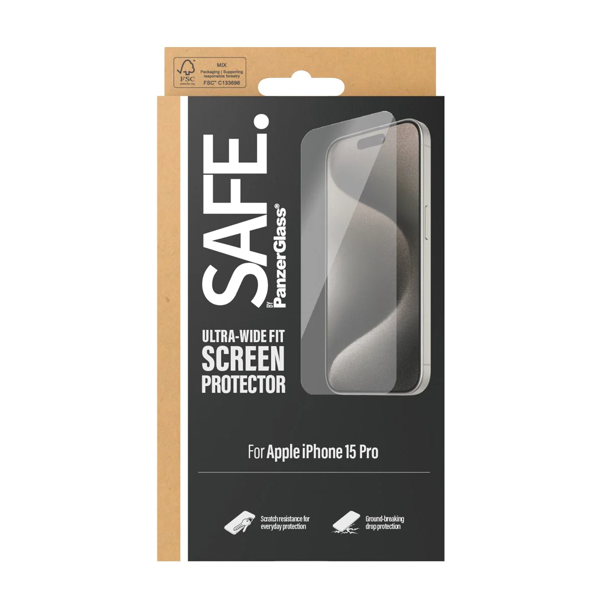 SAFE. by PanzerGlass® Screen Protector iPhone 15 Pro | Ultra-Wide Fit - Image 3