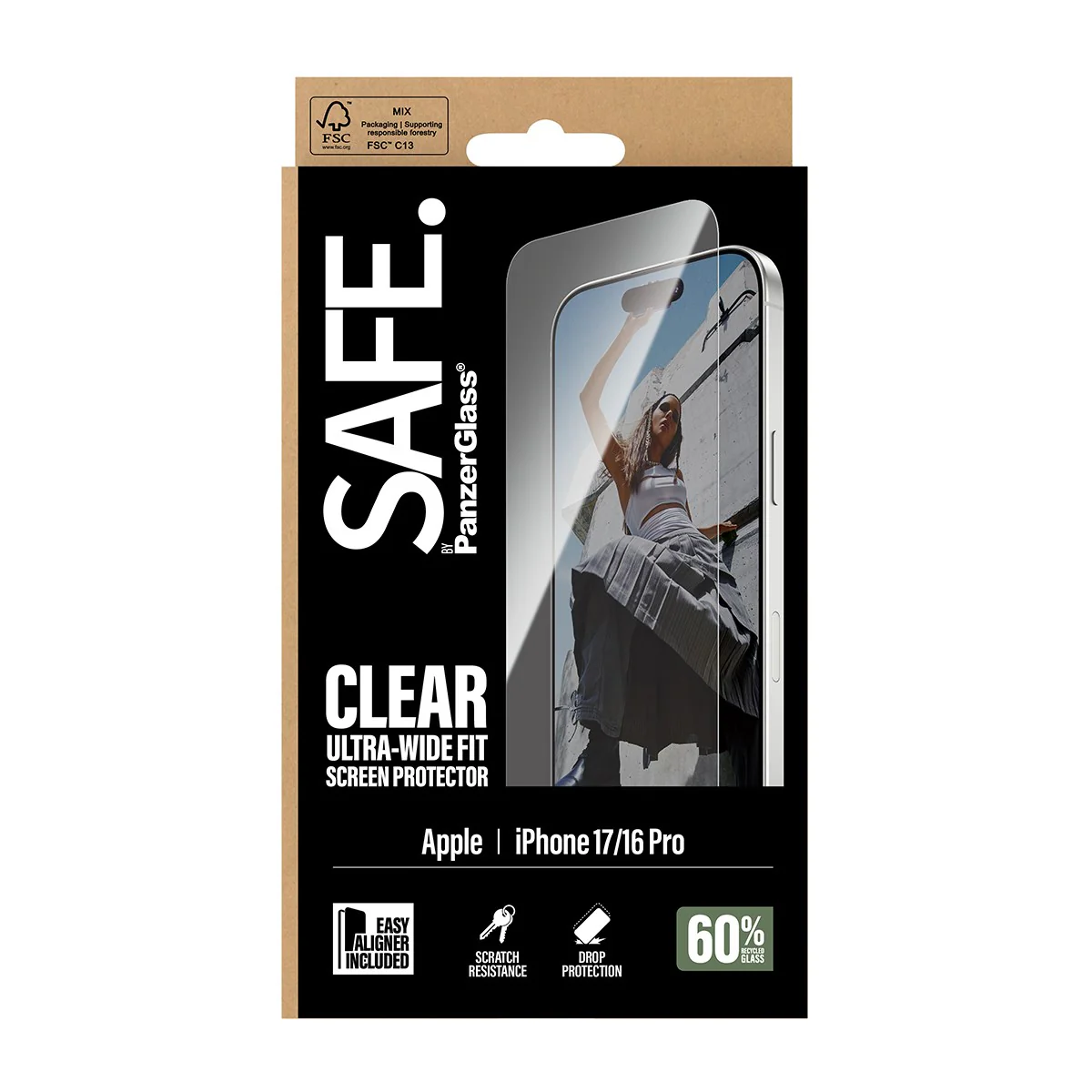 SAFE. by PanzerGlass® Screen Protector iPhone 17 | iPhone 16 Pro | Ultra-Wide Fit w. EasyAligner - Image 3