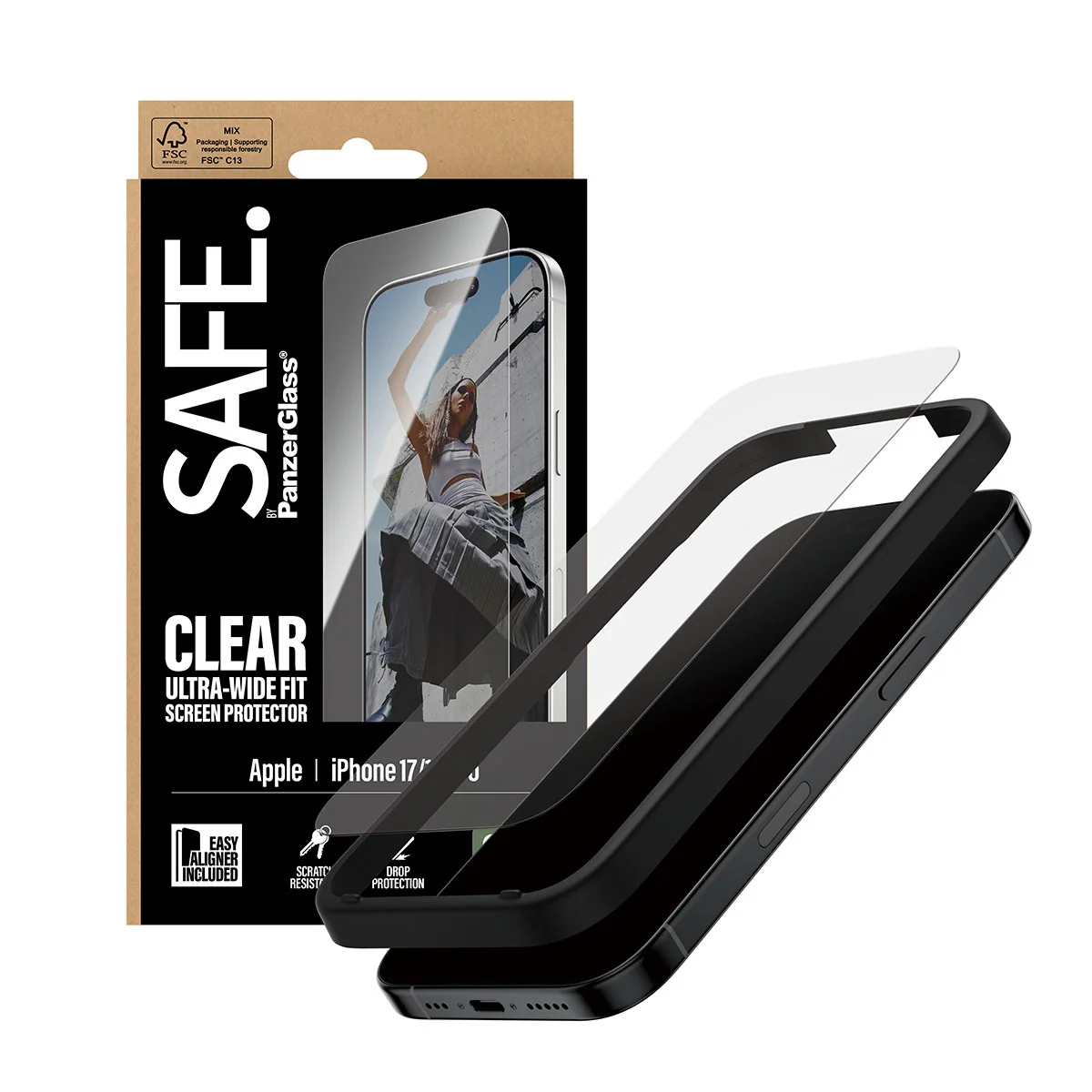 SAFE. by PanzerGlass® Screen Protector iPhone 17 | iPhone 16 Pro | Ultra-Wide Fit w. EasyAligner - Image 5