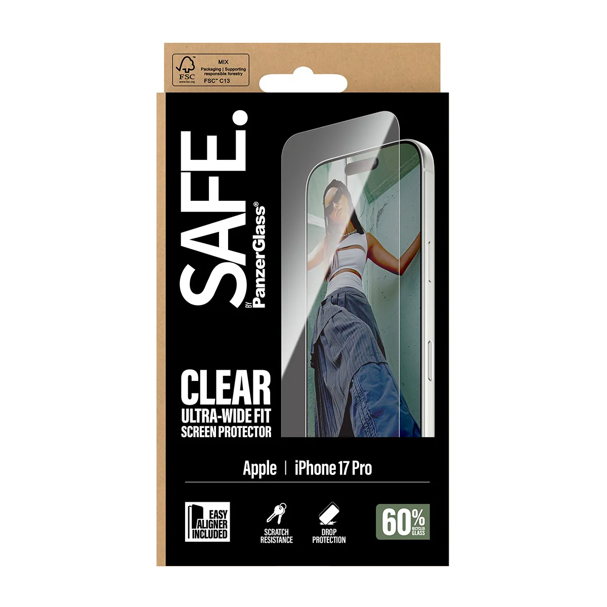 SAFE. by PanzerGlass® Screen Protector iPhone 17 Pro | Ultra-Wide Fit w. EasyAligner - Image 3
