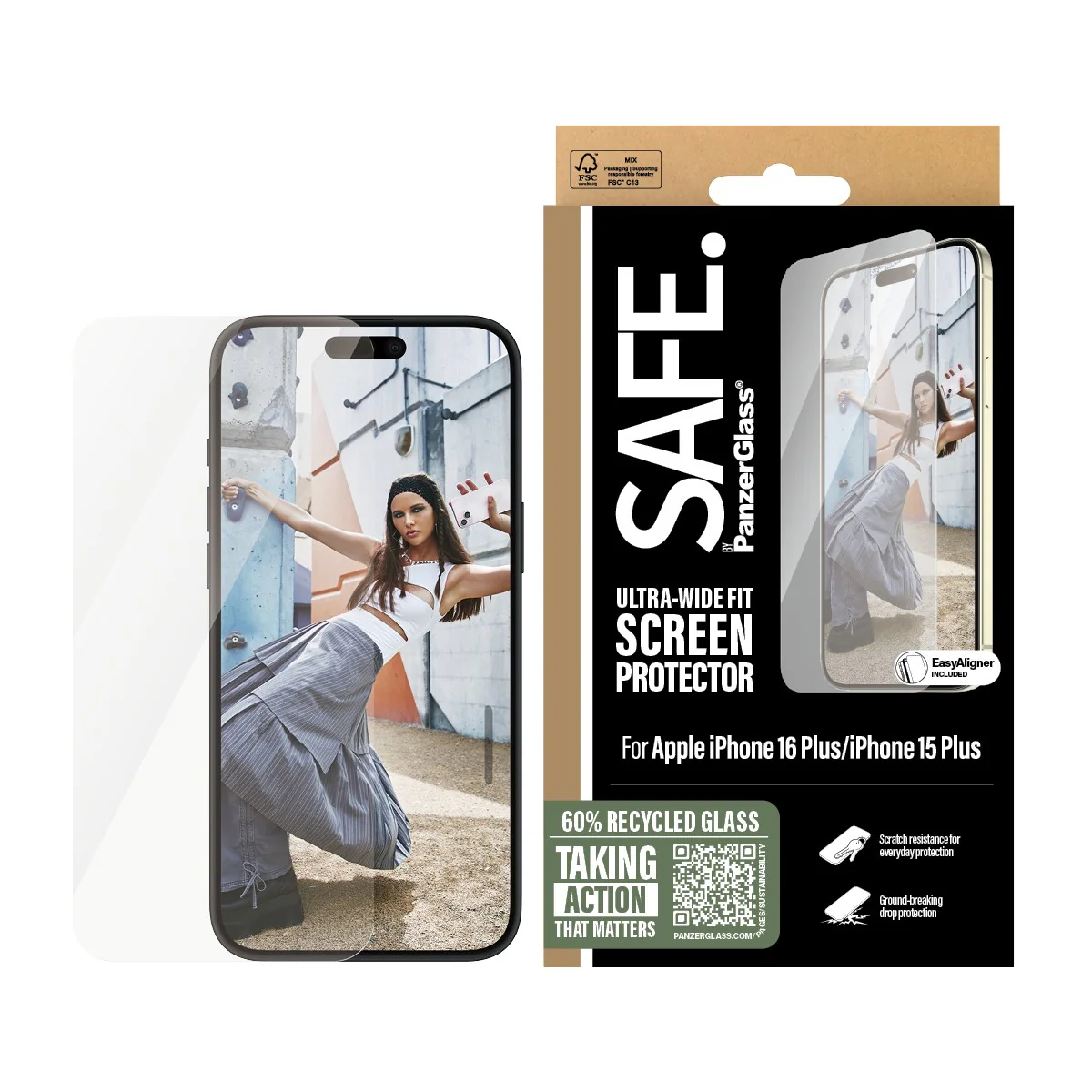 SAFE. by PanzerGlass® Screen Protector iPhone 16 Plus | 15 Plus | Ultra-Wide Fit - Image 2