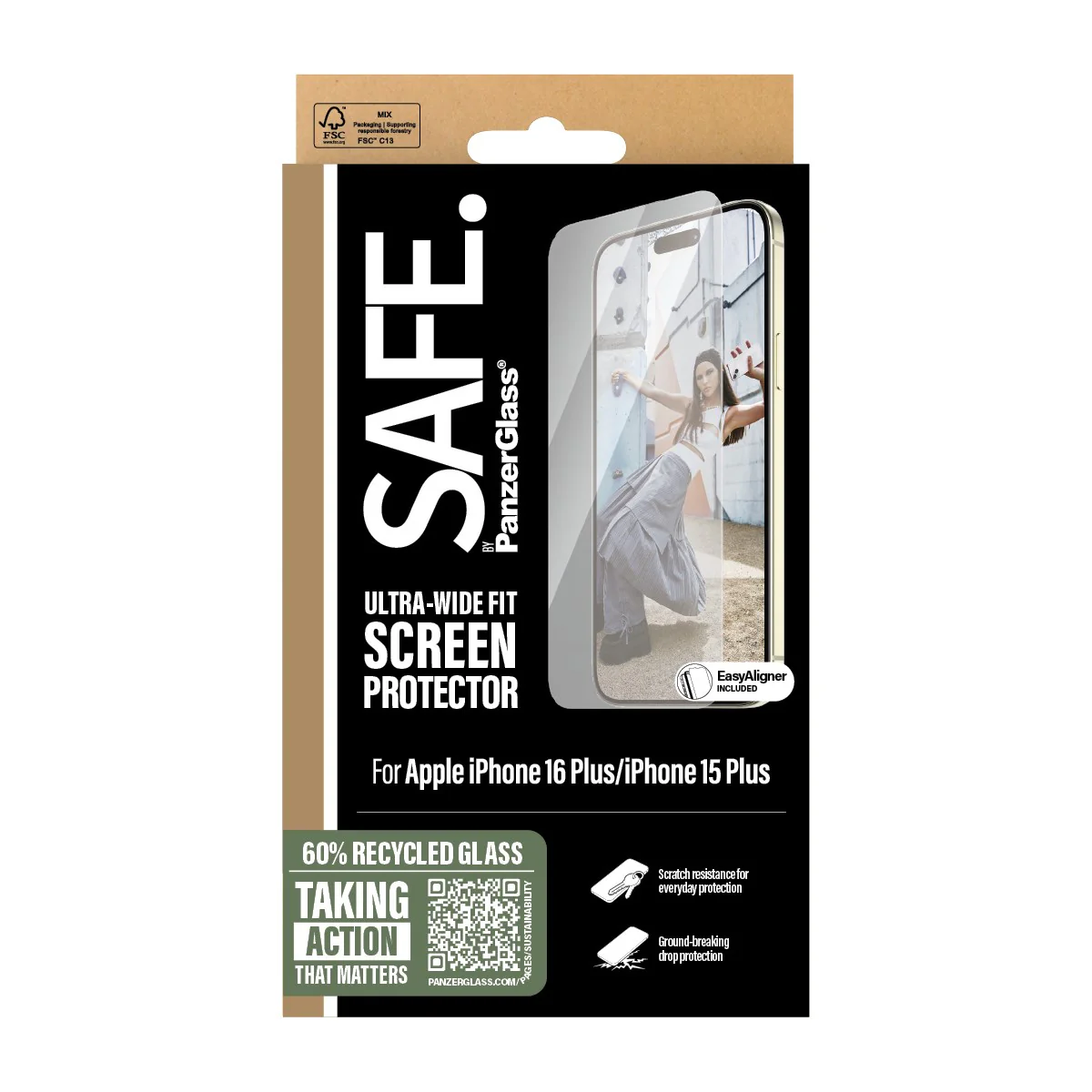 SAFE. by PanzerGlass® Screen Protector iPhone 16 Plus | 15 Plus | Ultra-Wide Fit - Image 3