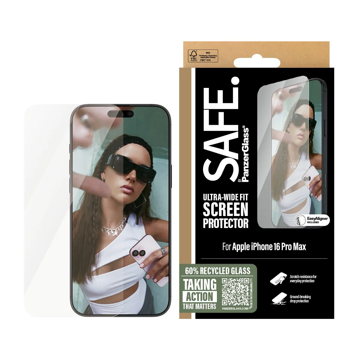 SAFE. by PanzerGlass® Screen Protector iPhone 16 Pro Max | Ultra-Wide Fit - Image 2