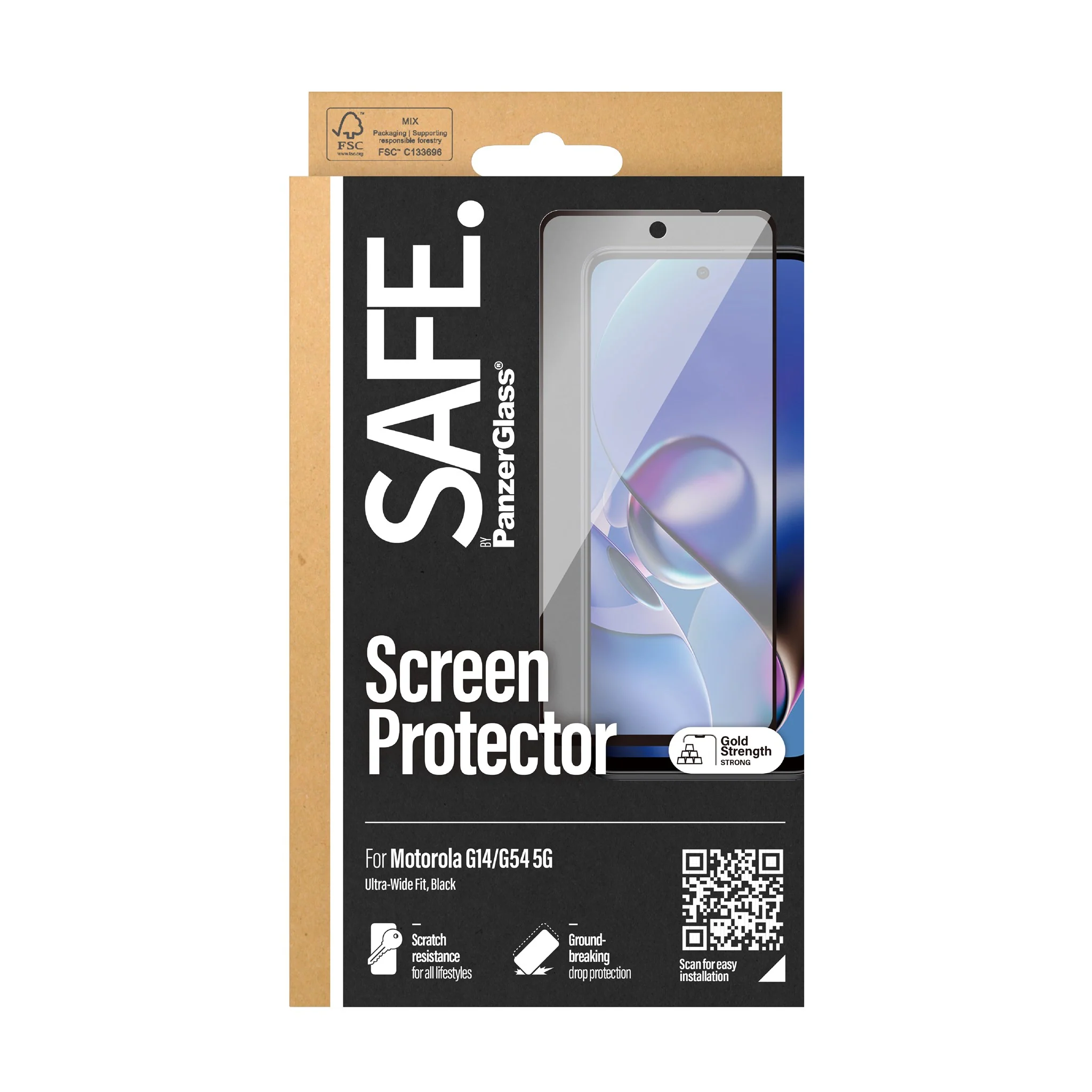 SAFE. by PanzerGlass® Screen Protector Motorola G14 4G | G54 5G | Ultra-Wide Fit - Image 3