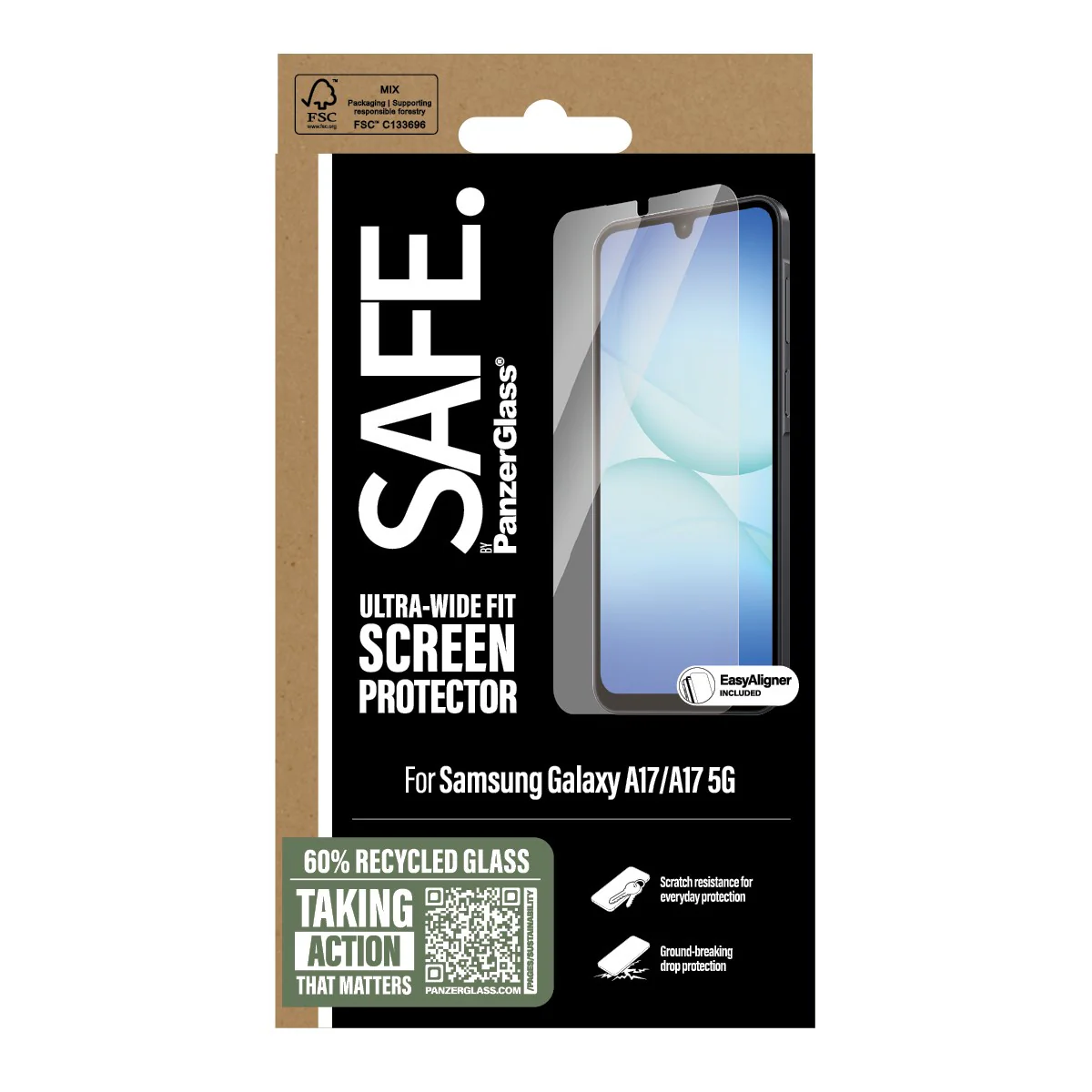 SAFE. by PanzerGlassÂź Screen Protector Samsung Galaxy A17 | A17 5G | Ultra-Wide Fit w. EasyAligner - Image 3