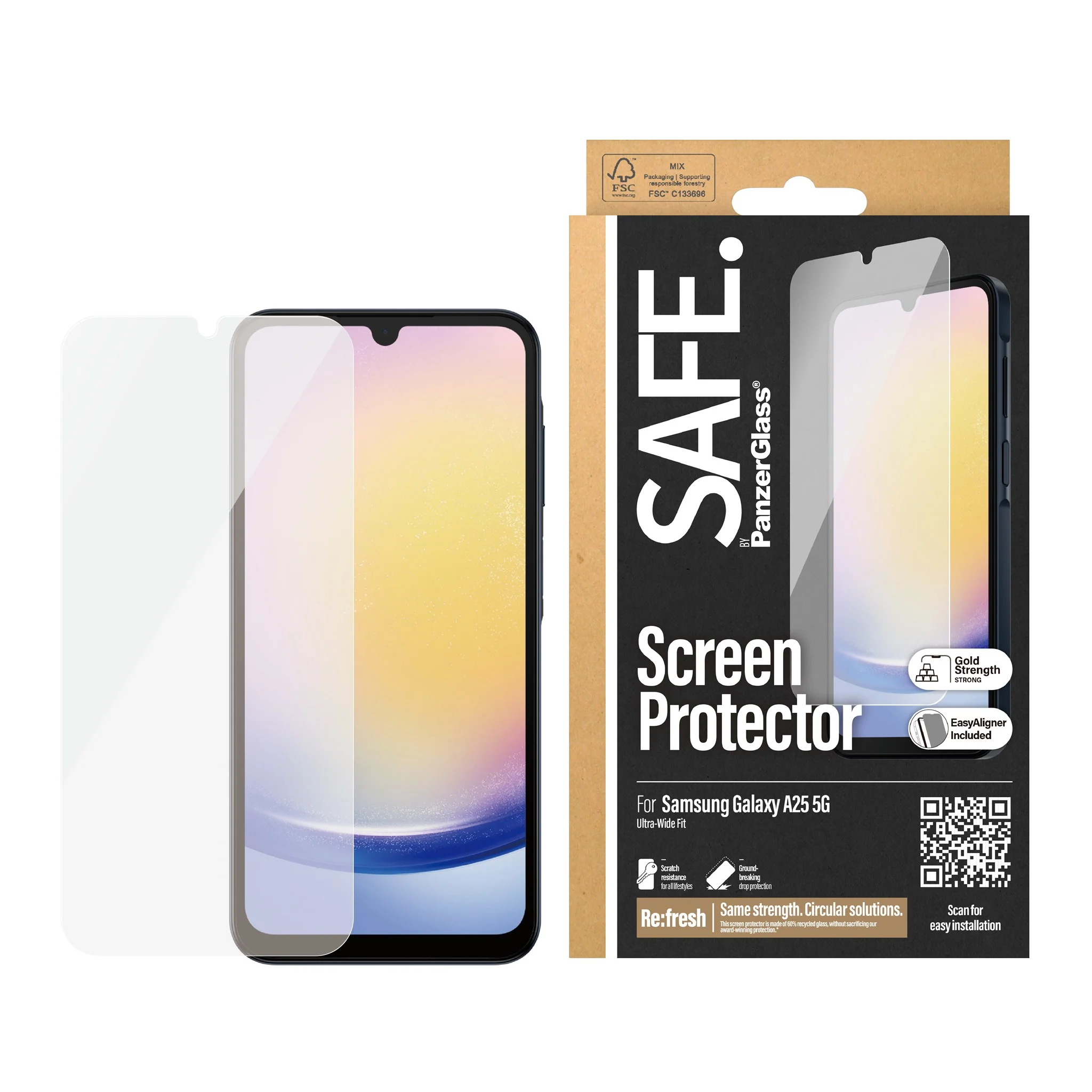 SAFE. by PanzerGlass® Screen Protector Samsung Galaxy A25 5G | Ultra-Wide Fit w. EasyAligner - Image 2