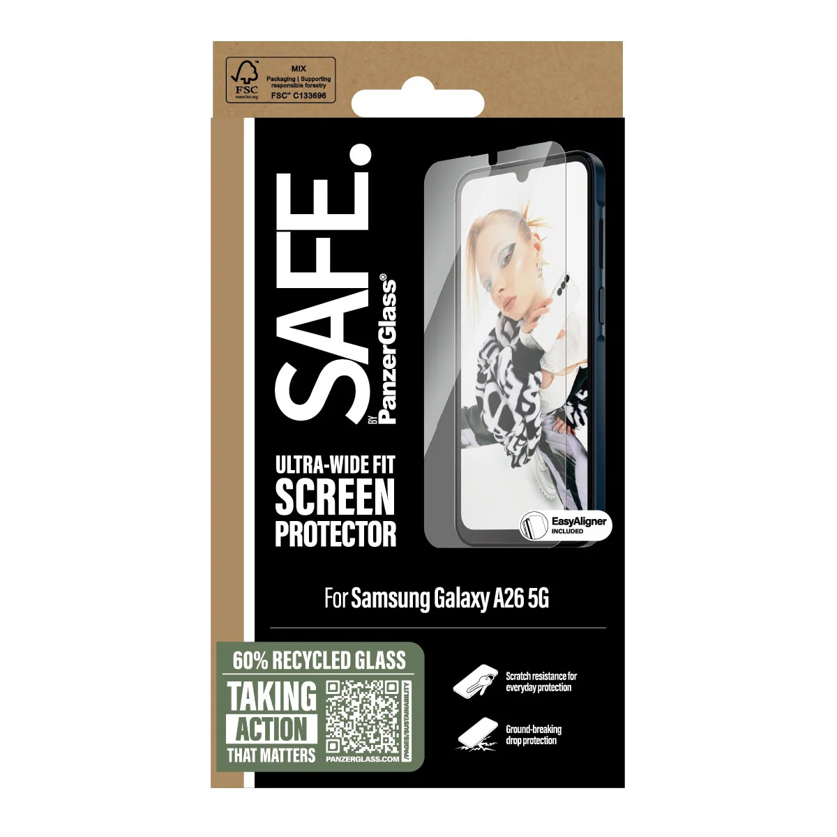 SAFE. by PanzerGlass® Screen Protector Samsung Galaxy A26 5G | Ultra-Wide Fit w. EasyAligner - Image 3