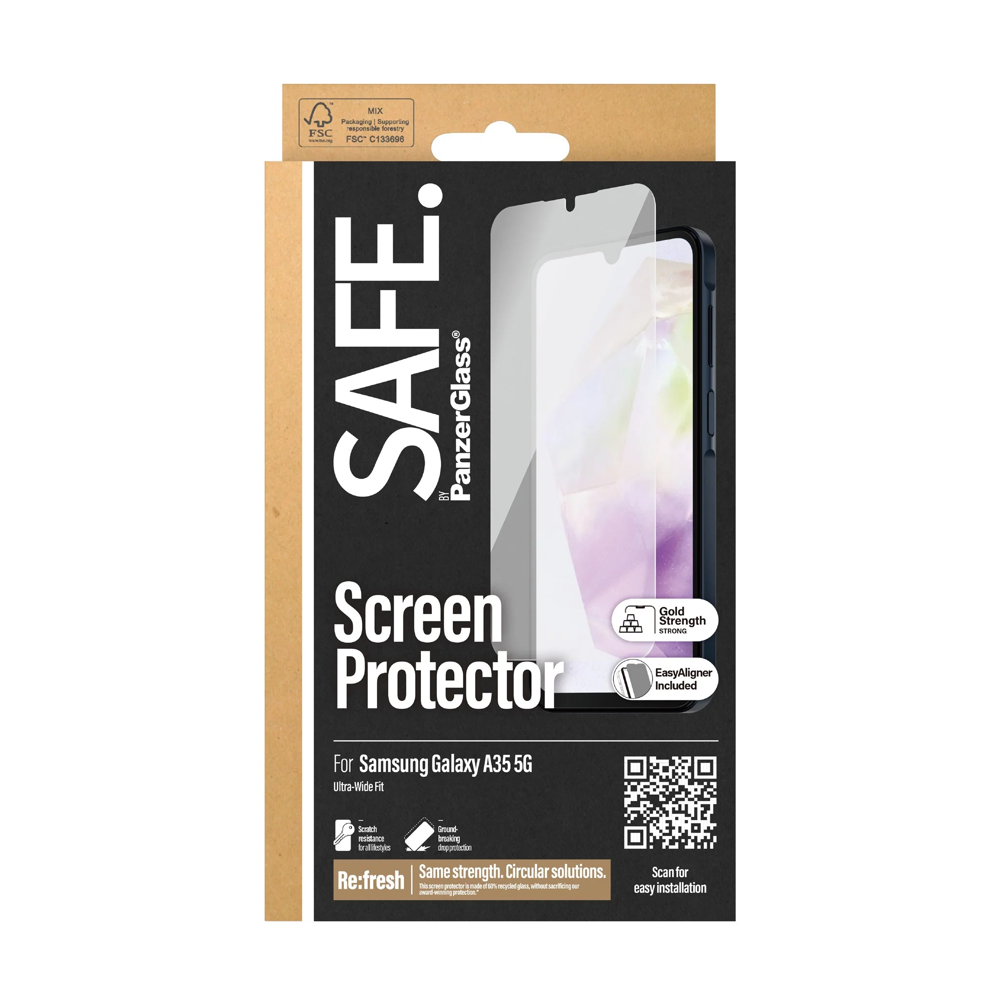 SAFE. by PanzerGlass® Screen Protector Samsung Galaxy A35 5G | Ultra-Wide Fit w. EasyAligner - Image 3