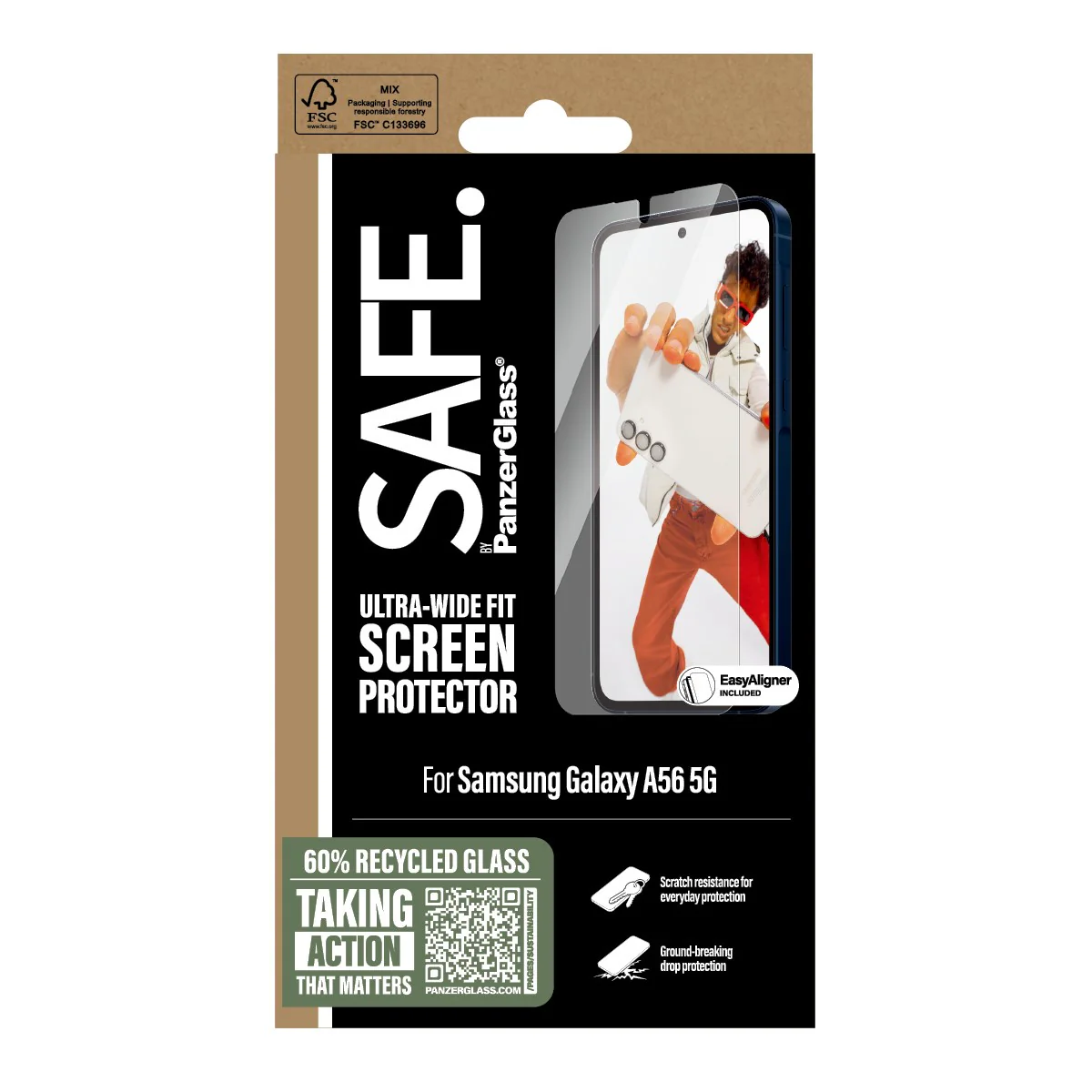 SAFE. by PanzerGlass® Screen Protector Samsung Galaxy A56 5G | Ultra-Wide Fit w. EasyAligner - Image 3