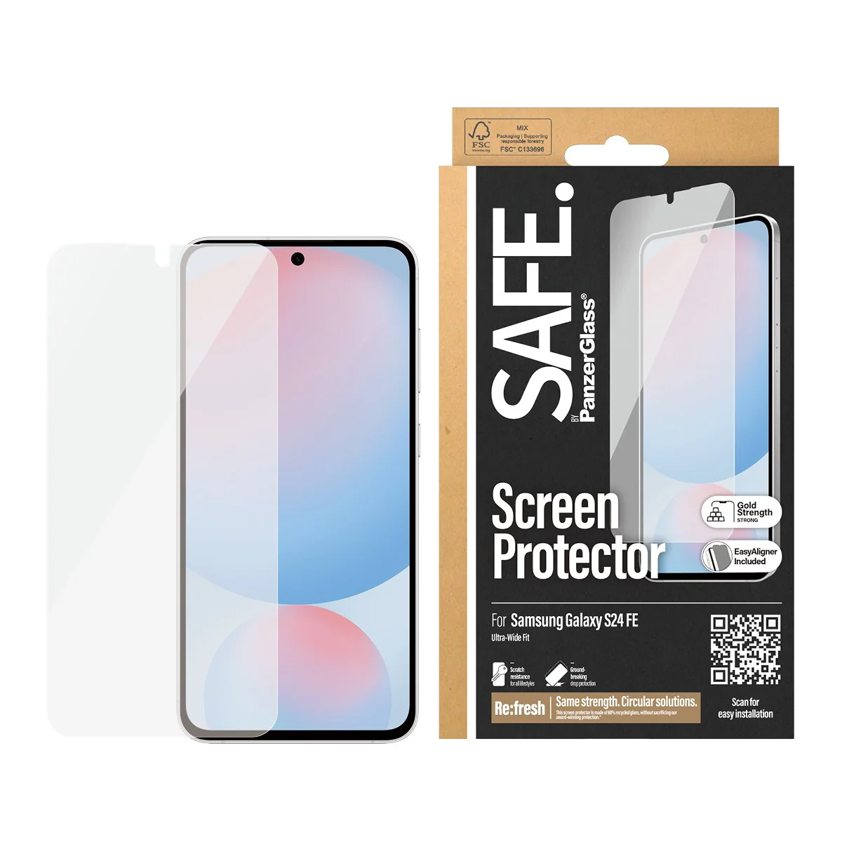SAFE. by PanzerGlassÂź Screen Protector Samsung Galaxy S24 FE | Ultra-Wide Fit w. EasyAligner - Image 2