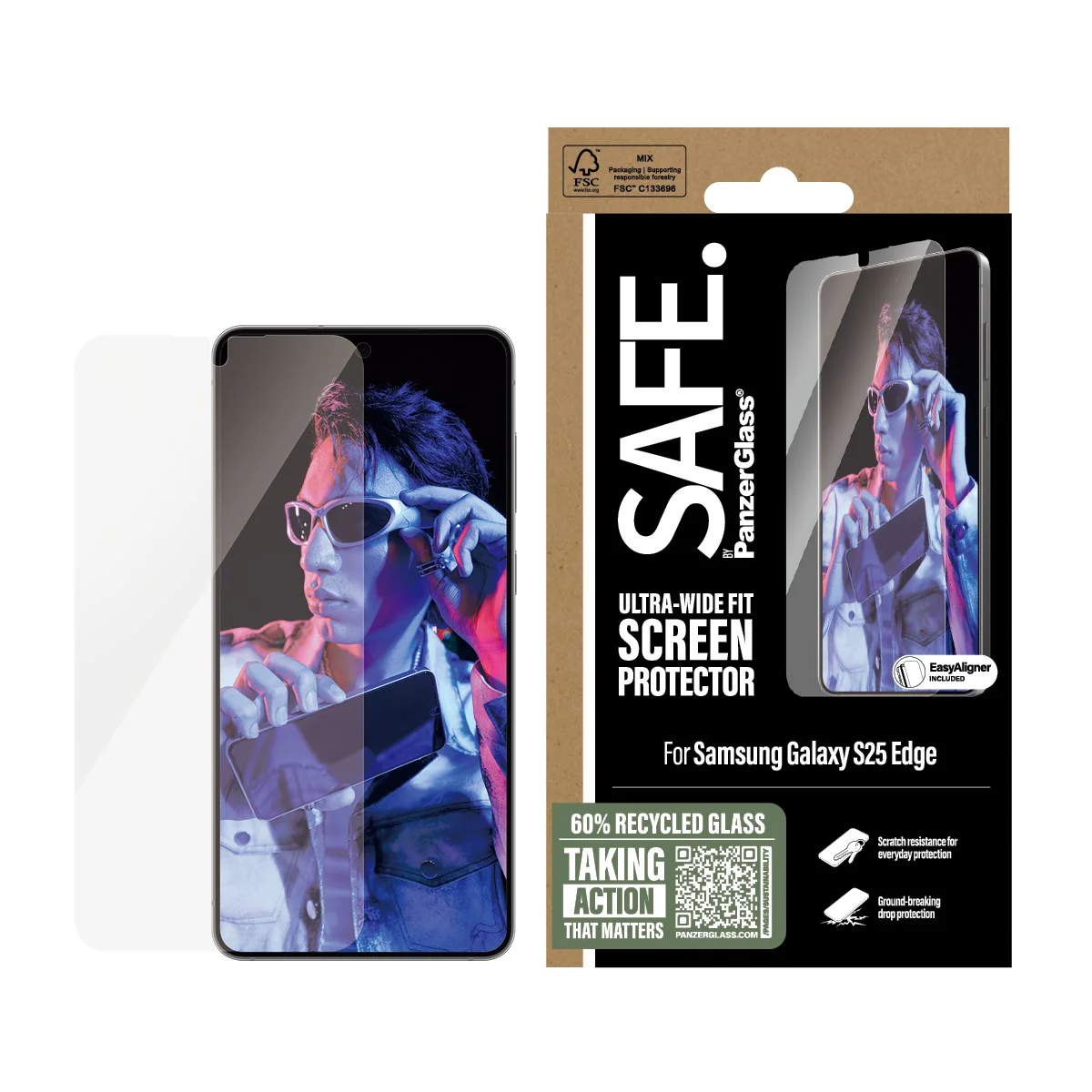 SAFE. by PanzerGlass® Screen Protector Samsung S25 Edge | Ultra-Wide Fit - Image 2