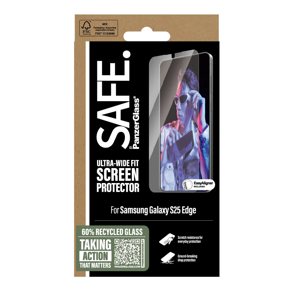 SAFE. by PanzerGlass® Screen Protector Samsung S25 Edge | Ultra-Wide Fit - Image 3
