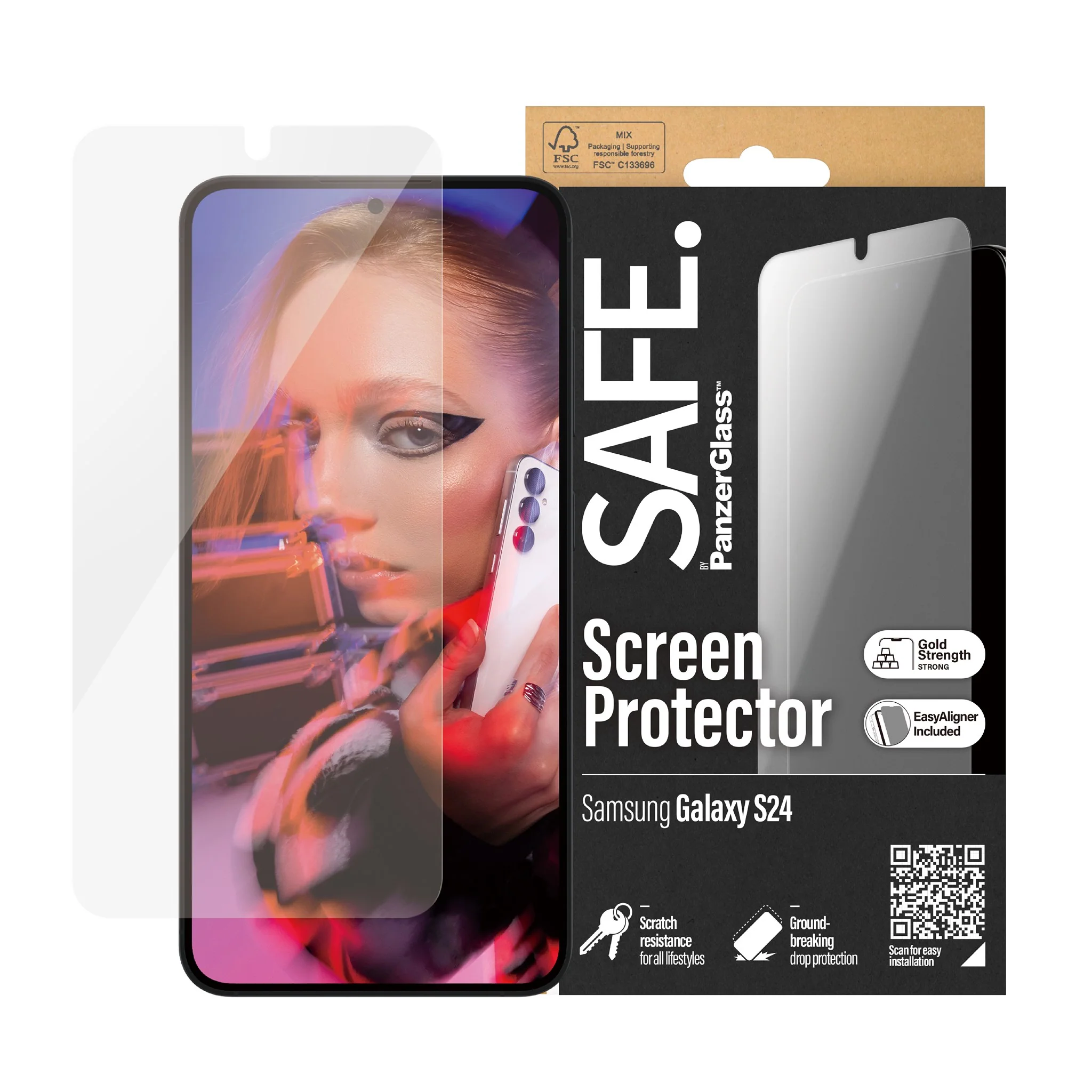 SAFE. by PanzerGlass® Screen Protector Samsung Galaxy S24 | Ultra-Wide Fit w. EasyAligner - Image 2