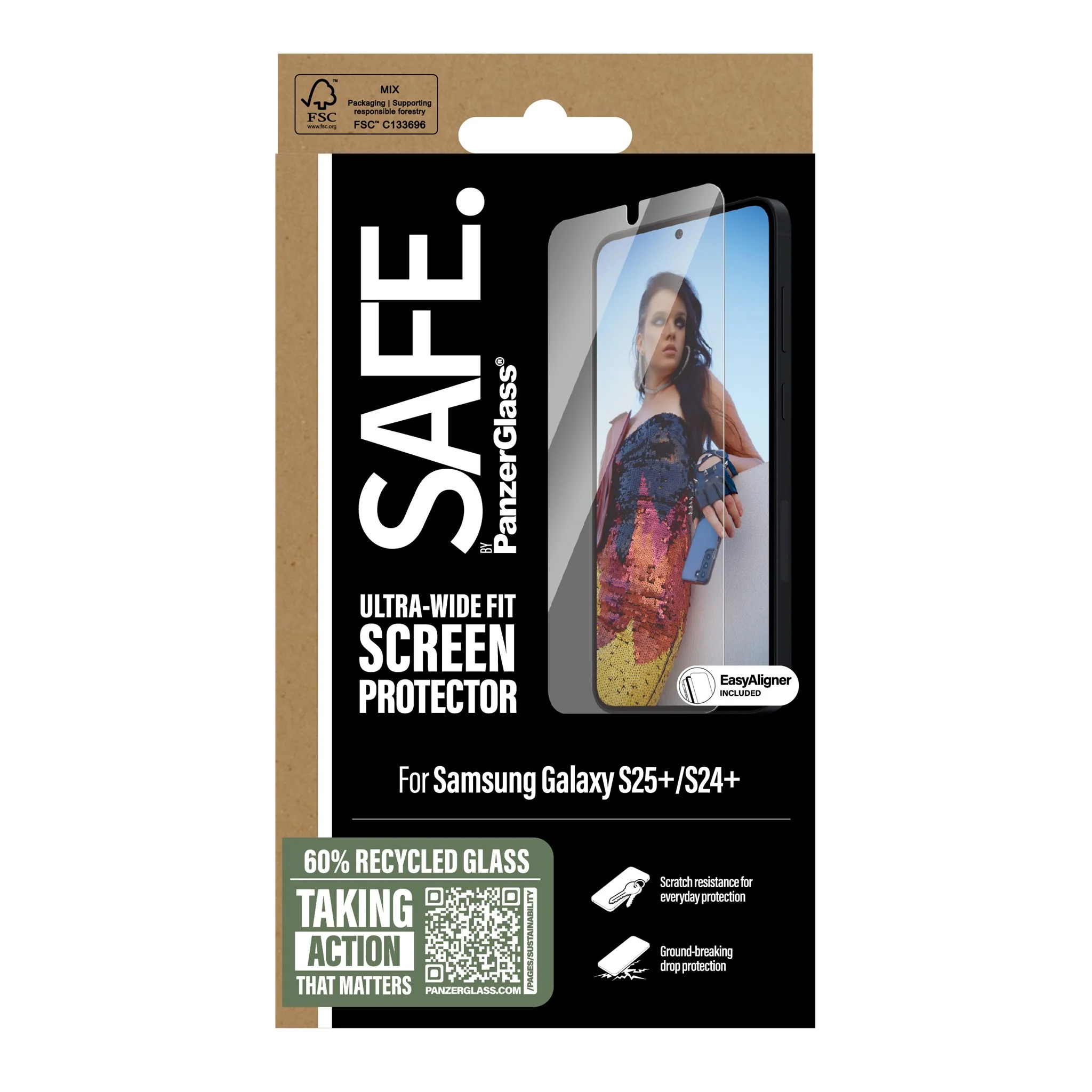 SAFE. by PanzerGlassÂź Screen Protector Samsung Galaxy S25+ | S24+ | Ultra-Wide Fit w. EasyAligner - Image 3