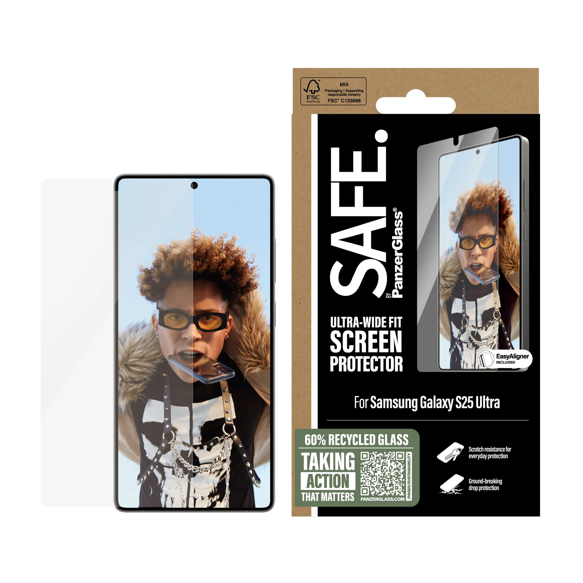 SAFE. by PanzerGlass® Screen Protector Samsung Galaxy S25 Ultra | Ultra-Wide Fit w. EasyAligner - Image 2