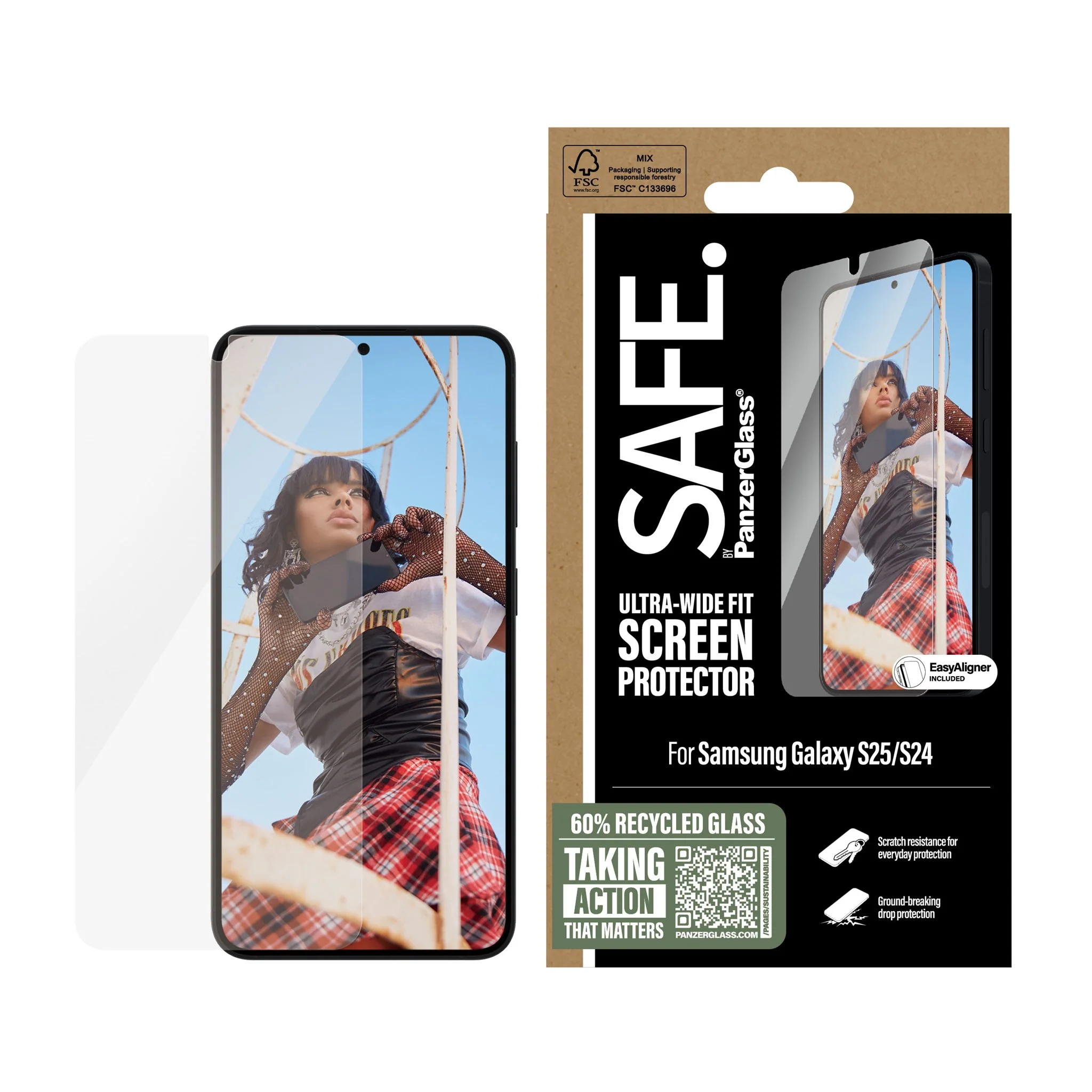 SAFE. by PanzerGlass® Screen Protector Samsung Galaxy S25 | S24 | Ultra-Wide Fit w. EasyAligner - Image 2