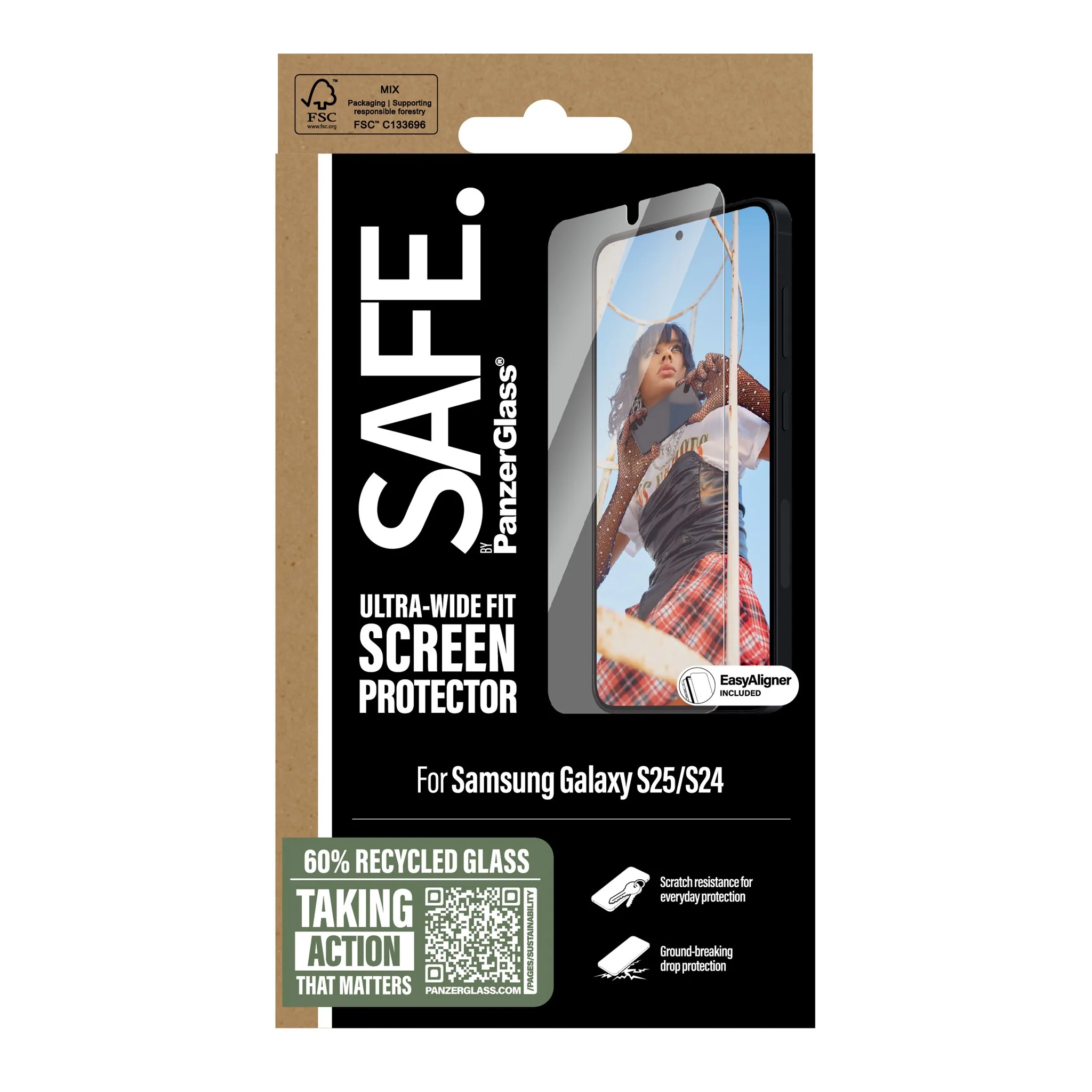SAFE. by PanzerGlass® Screen Protector Samsung Galaxy S25 | S24 | Ultra-Wide Fit w. EasyAligner - Image 3