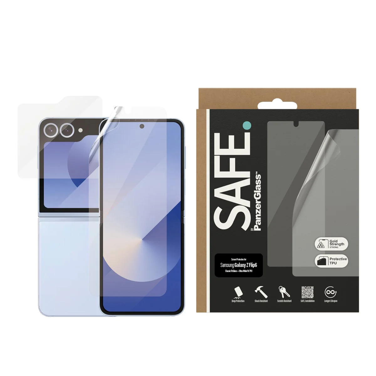 SAFE. by PanzerGlass® Screen Protector Samsung Galaxy Z Flip6 | Glass & Film - Image 2
