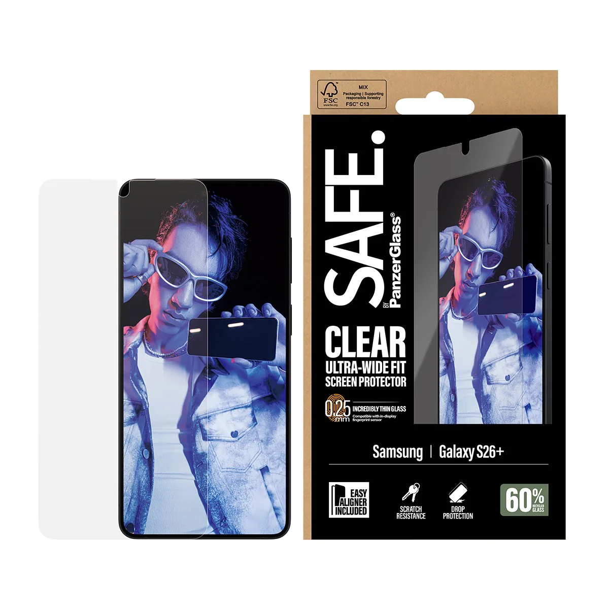SAFE. by PanzerGlass® Screen Protector Samsung Galaxy S26+ | Ultra-Wide Fit w. EasyAligner - Image 2