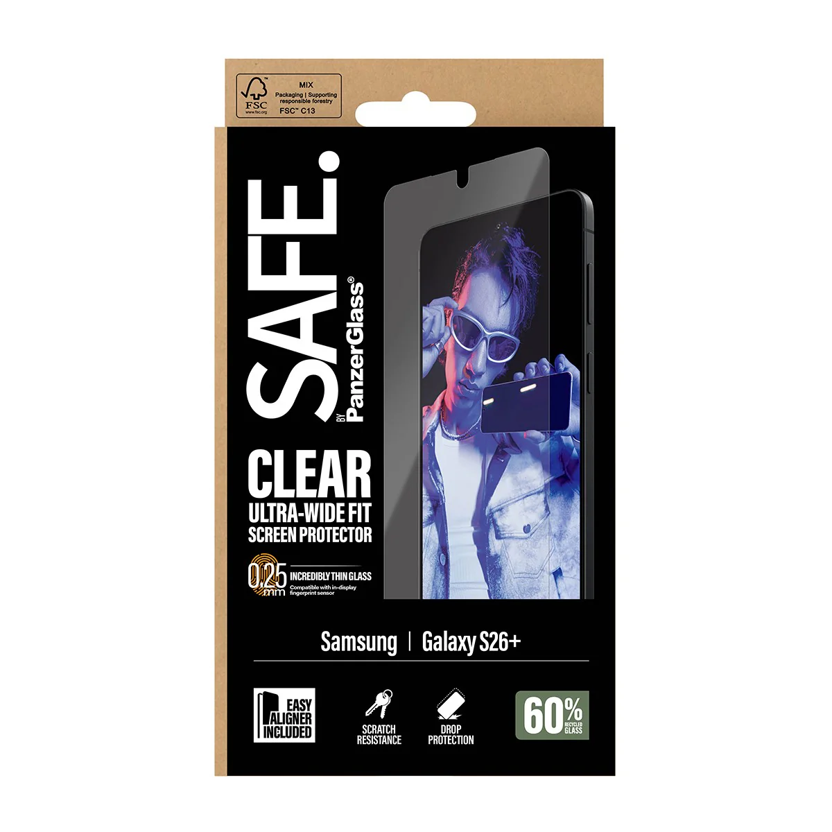 SAFE. by PanzerGlass® Screen Protector Samsung Galaxy S26+ | Ultra-Wide Fit w. EasyAligner - Image 3