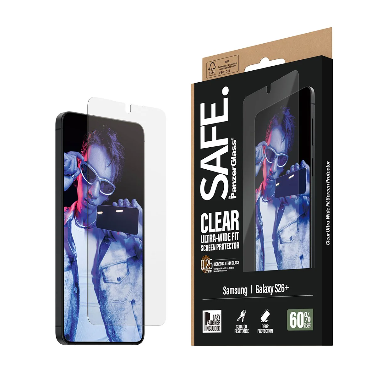 SAFE. by PanzerGlass® Screen Protector Samsung Galaxy S26+ | Ultra-Wide Fit w. EasyAligner - Image 6
